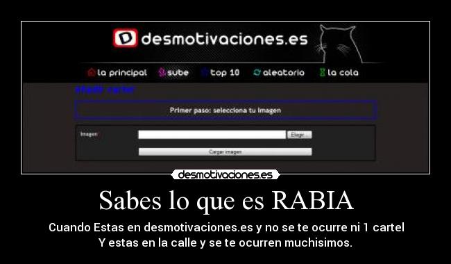Sabes lo que es RABIA -