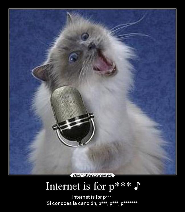 Internet is for p*** ♪ - Internet is for p*** ♪
Si conoces la canción, p***, p***, p******* ♪