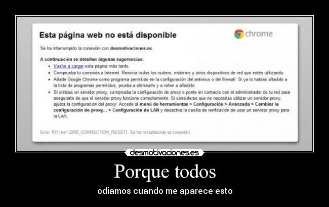 Porque todos - odiamos cuando me aparece esto