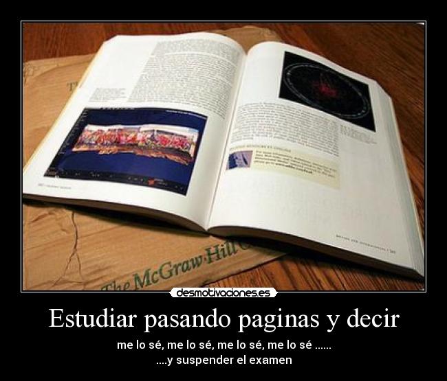 Estudiar pasando paginas y decir -