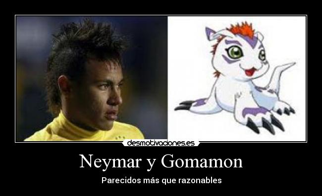 Neymar y Gomamon - Parecidos más que razonables