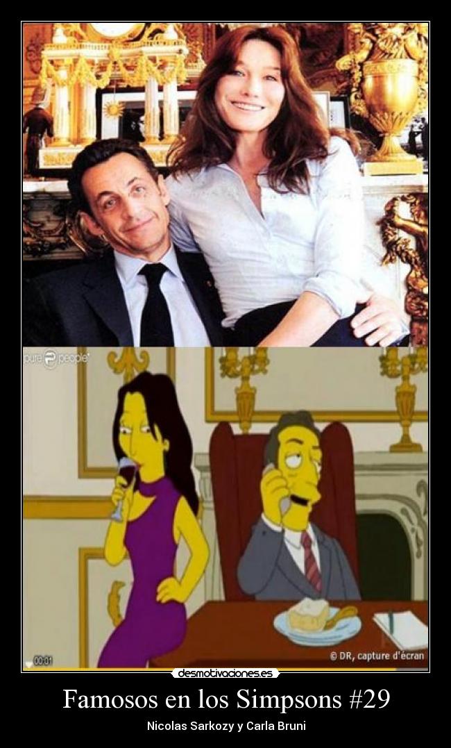 Famosos en los Simpsons #29 - Nicolas Sarkozy y Carla Bruni