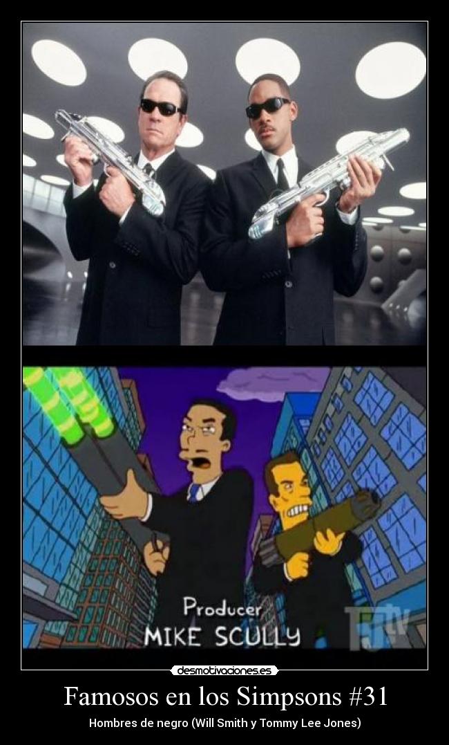 Famosos en los Simpsons #31 - Hombres de negro (Will Smith y Tommy Lee Jones)