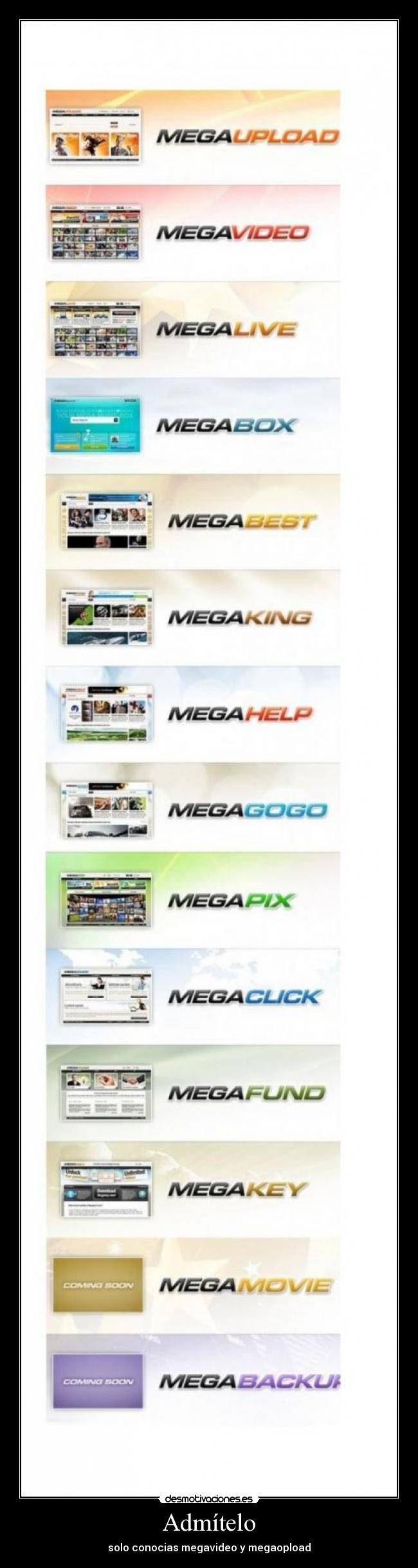 Admítelo - solo conocias megavideo y megaopload