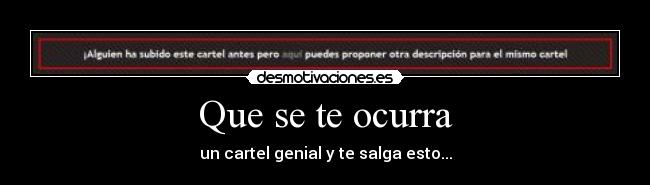 Que se te ocurra - 
