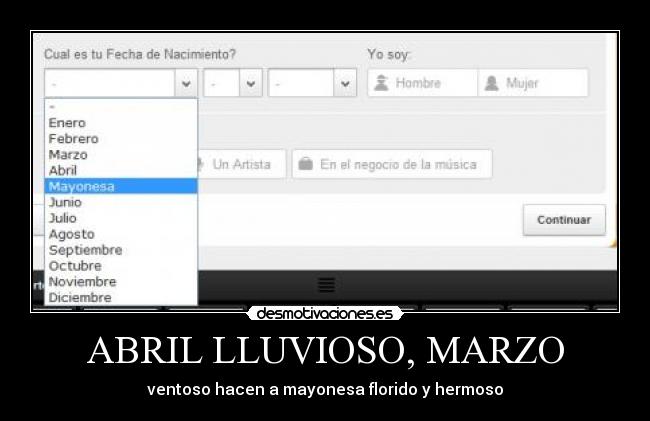 ABRIL LLUVIOSO, MARZO - 