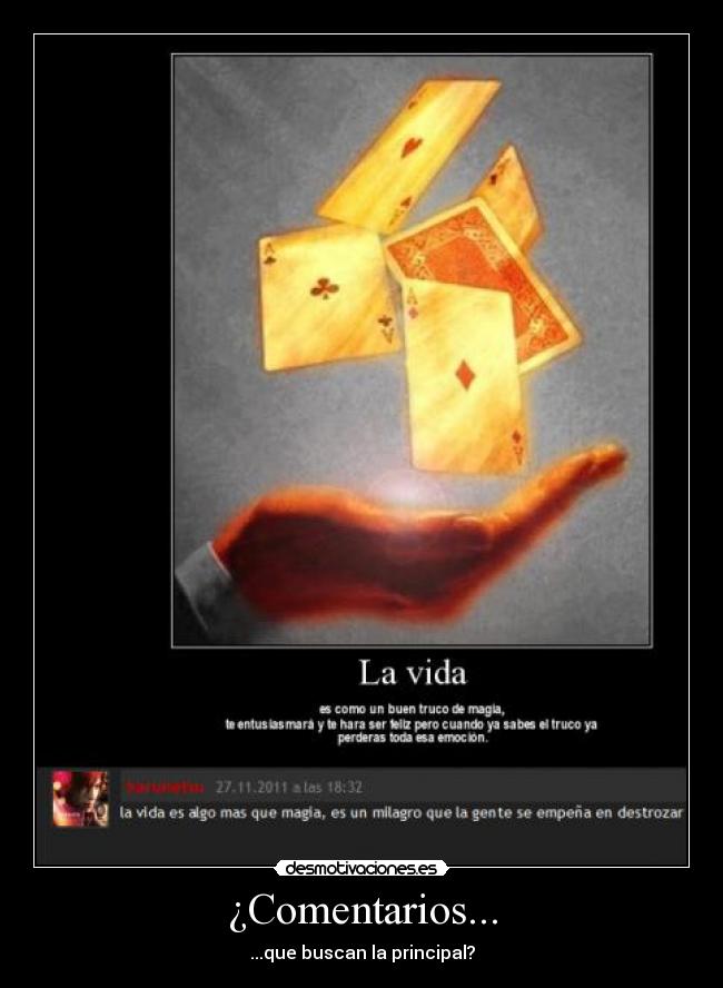 ¿Comentarios... - ...que buscan la principal?