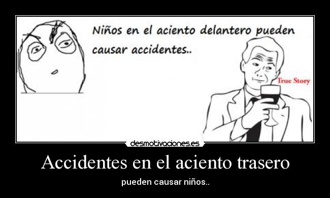 Accidentes en el aciento trasero - pueden causar niños..