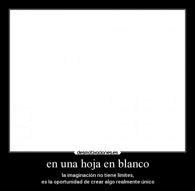 en una hoja en blanco -