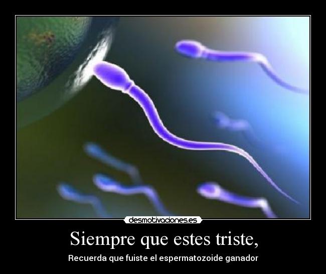 Siempre que estes triste, - Recuerda que fuiste el espermatozoide ganador