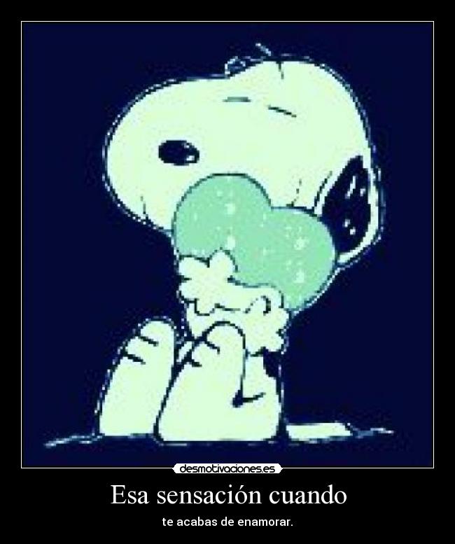 Esa sensación cuando - te acabas de enamorar.