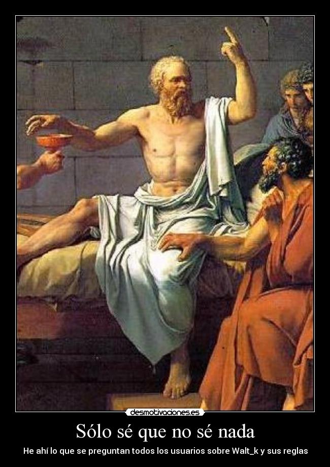 Sólo sé que no sé nada - He ahí lo que se preguntan todos los usuarios sobre Walt_k y sus reglas