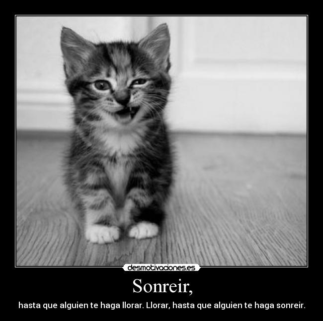Sonreir, - hasta que alguien te haga llorar. Llorar, hasta que alguien te haga sonreir.