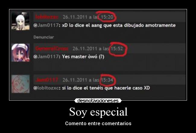 Soy especial - Comento entre comentarios