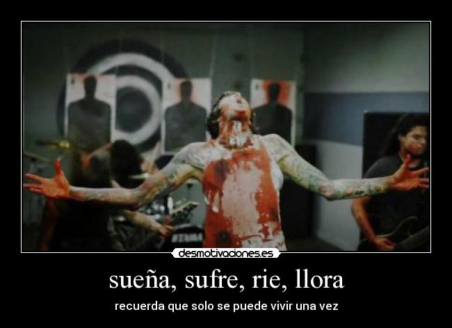 sueña, sufre, rie, llora - recuerda que solo se puede vivir una vez