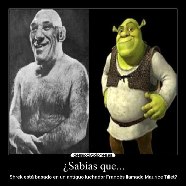 ¿Sabías que... - Shrek está basado en un antiguo luchador Francés llamado Maurice Tillet?