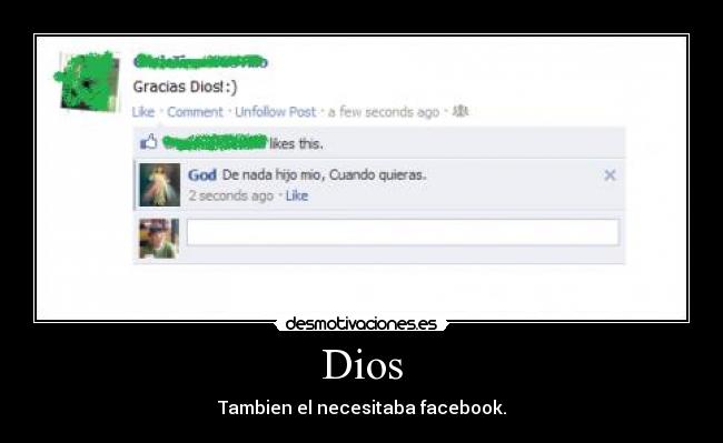 Dios - Tambien el necesitaba facebook.