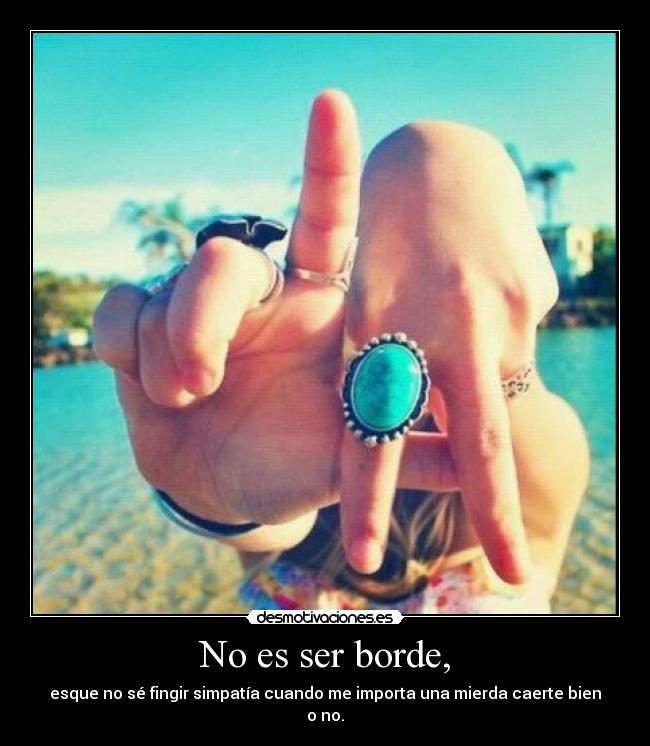 No es ser borde, - 