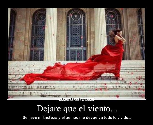 Dejare que el viento... - Se lleve mi tristeza y el tiempo me devuelva todo lo vivido...