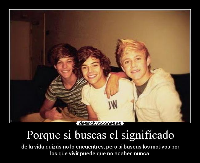 Porque si buscas el significado - de la vida quizás no lo encuentres, pero si buscas los motivos por
los que vivir puede que no acabes nunca.