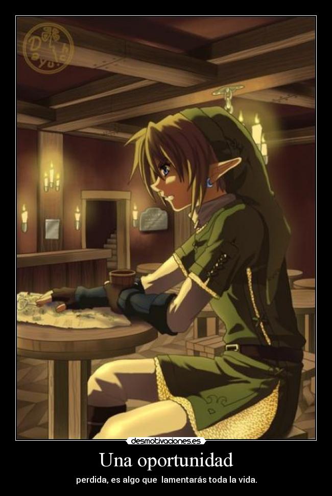 carteles link thelegendofzelda una oportunidad desmotivaciones