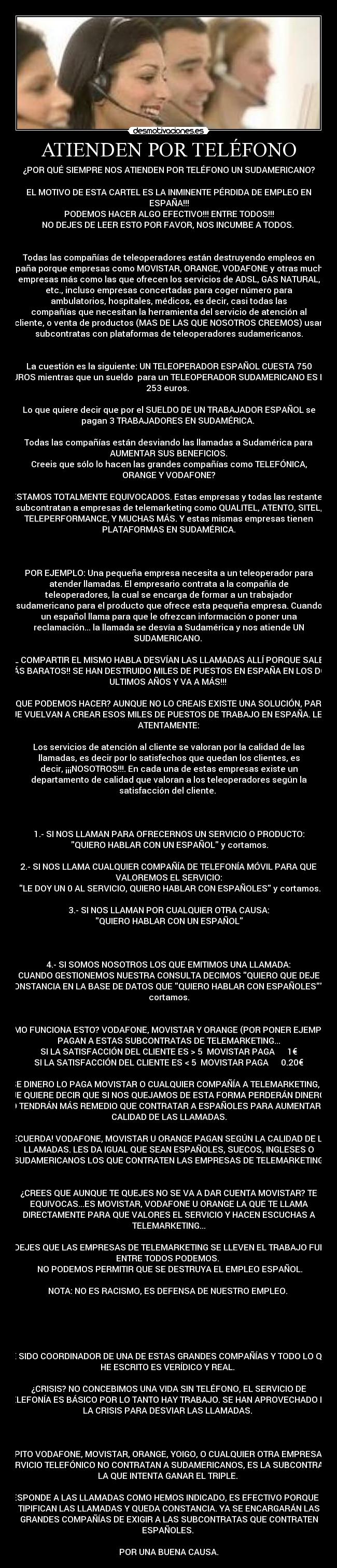 ATIENDEN POR TELÉFONO -