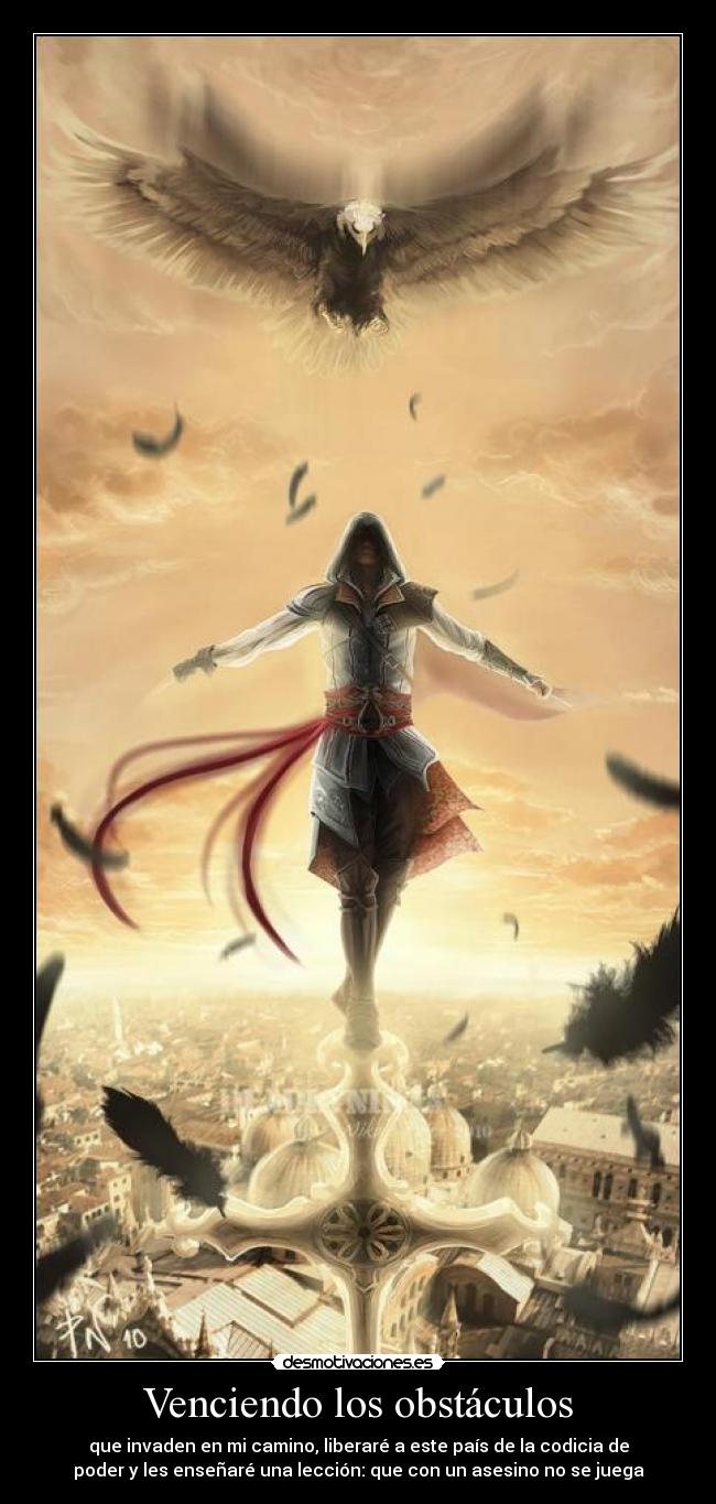 carteles obstaculos assasin desmotivaciones