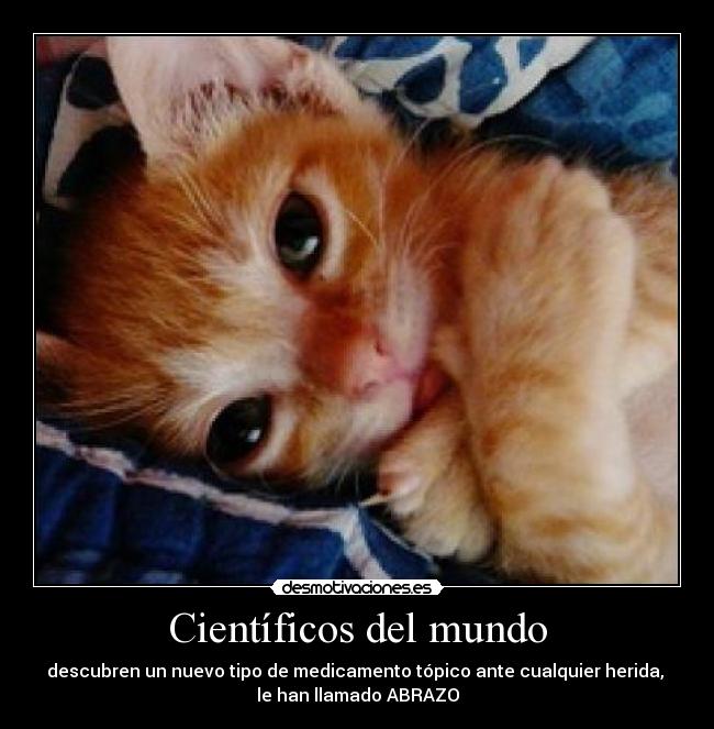 Científicos del mundo - descubren un nuevo tipo de medicamento tópico ante cualquier herida, 
le han llamado ABRAZO