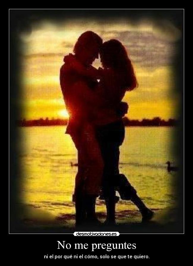 No me preguntes - ni el por qué ni el cómo, solo se que te quiero.