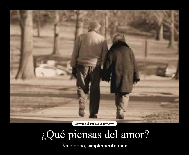 ¿Qué piensas del amor? - No pienso, simplemente amo
