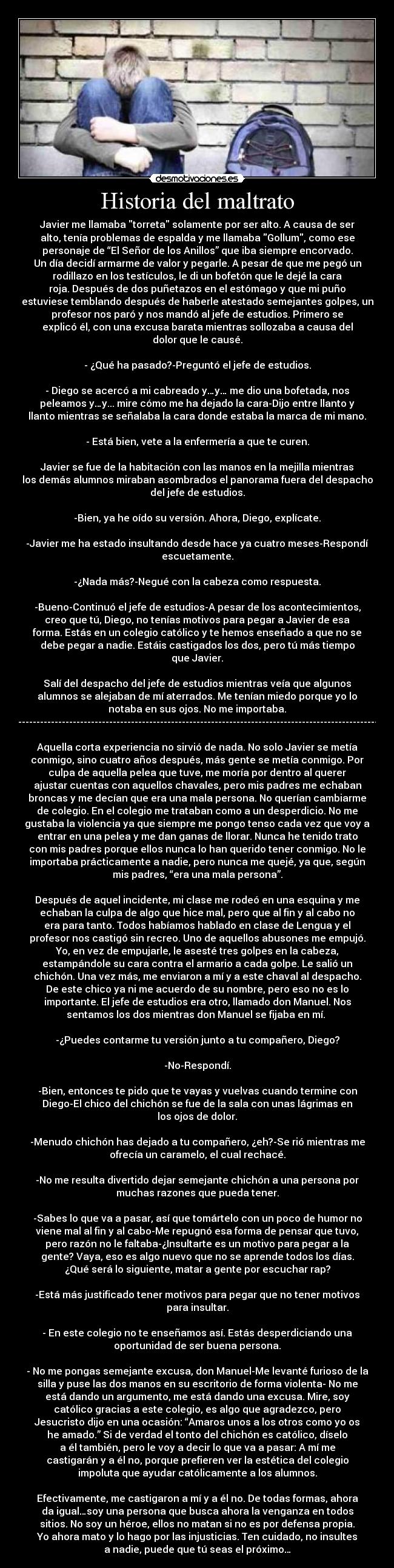 carteles historia petit narrador historia del maltrato desmotivaciones