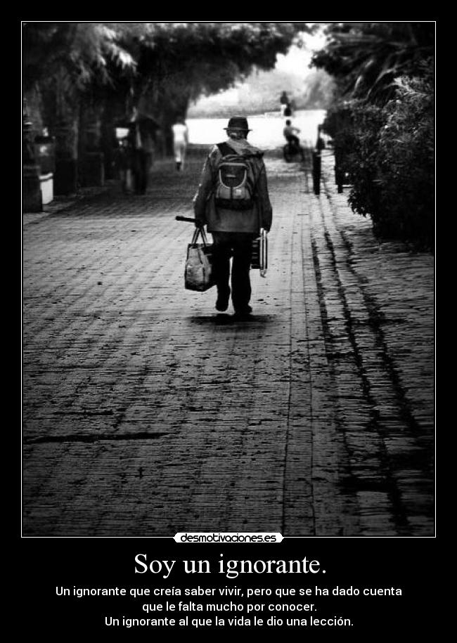 Soy un ignorante. -