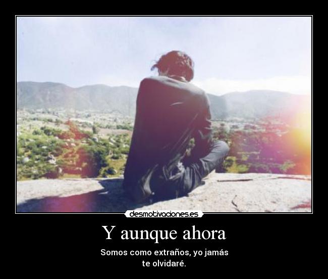 Y aunque ahora - Somos como extraños, yo jamás
te olvidaré.