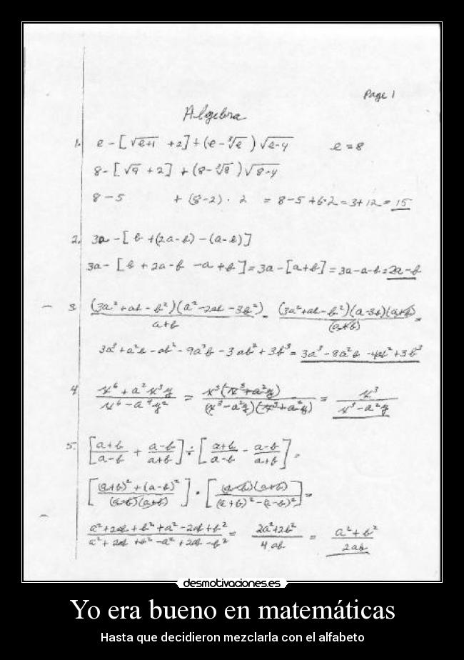 carteles algebra matematicas walkt desmotivaciones