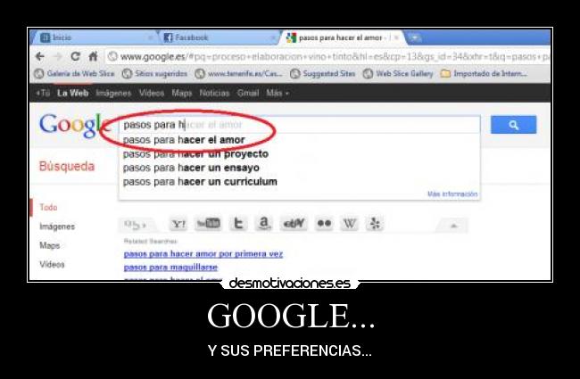 GOOGLE... - Y SUS PREFERENCIAS...
