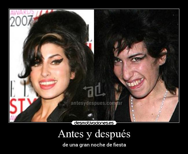 Antes y después - de una gran noche de fiesta