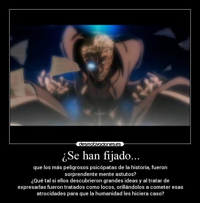 carteles anime psicopata hellsing desmotivaciones