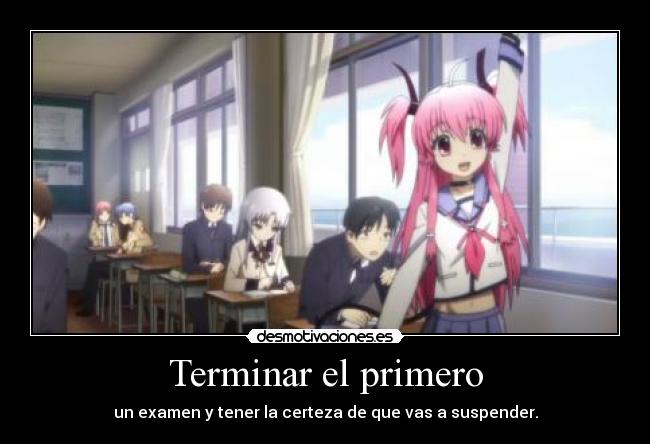 carteles angel beats examen desmotivaciones