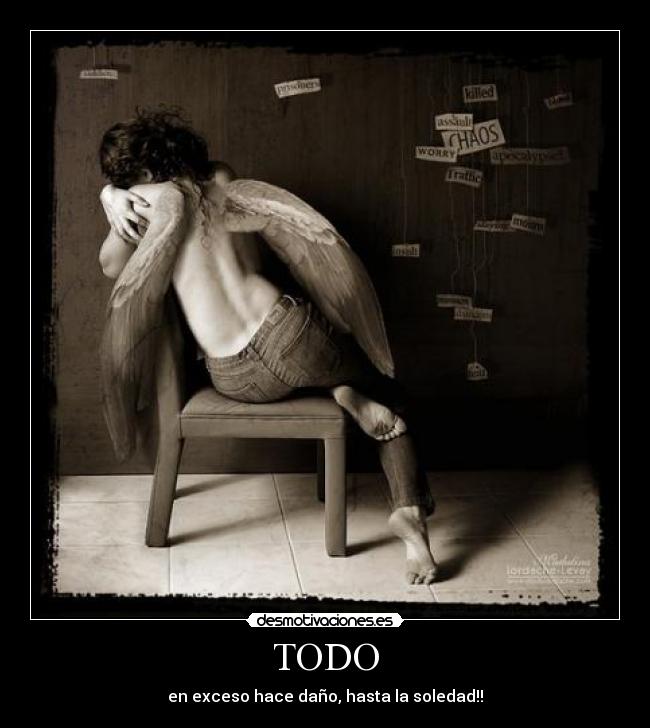 TODO - en exceso hace daño, hasta la soledad!!