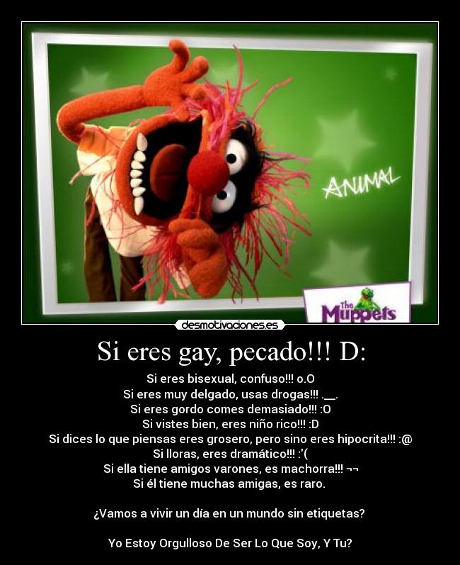 Si eres gay, pecado!!! D: -