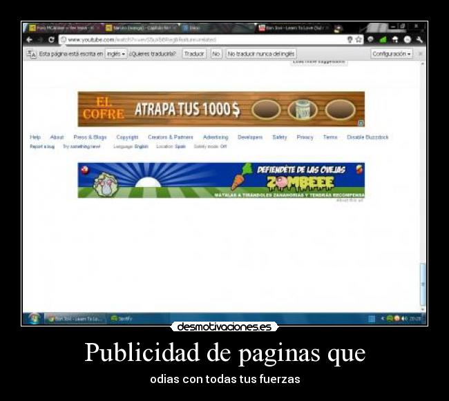 Publicidad de paginas que - odias con todas tus fuerzas