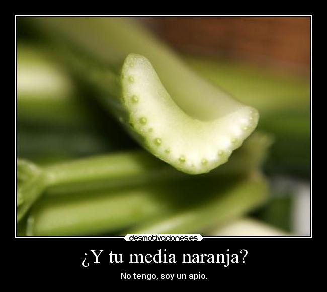 ¿Y tu media naranja? - No tengo, soy un apio.