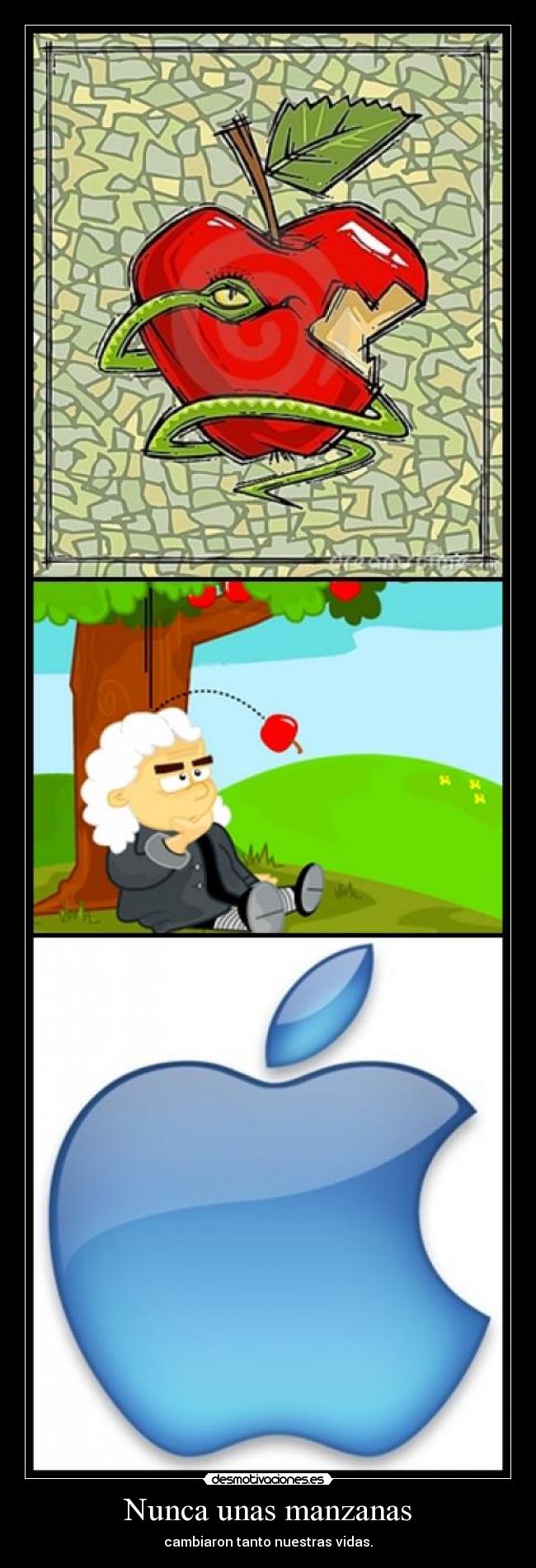 carteles manzanas apple pecado original newton desmotivaciones