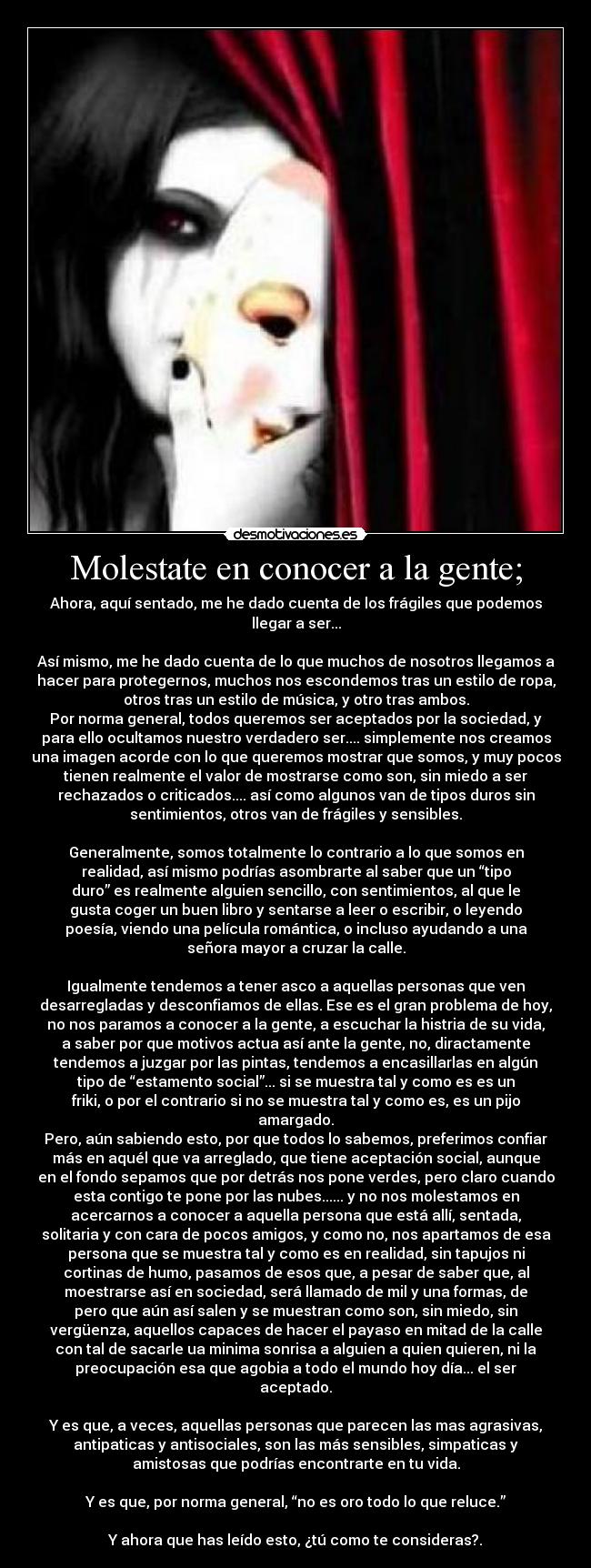 Molestate en conocer a la gente; - 