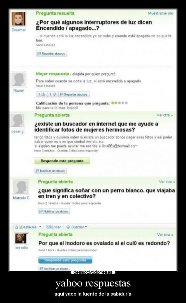 yahoo respuestas - aquí yace la fuente de la sabiduría.