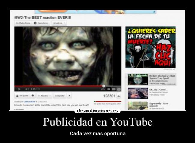 Publicidad en YouTube - Cada vez mas oportuna