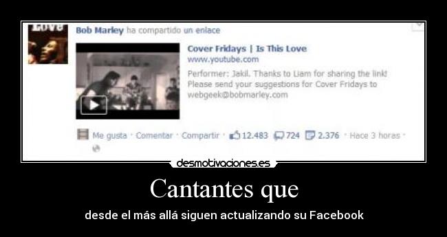 Cantantes que - desde el más allá siguen actualizando su Facebook