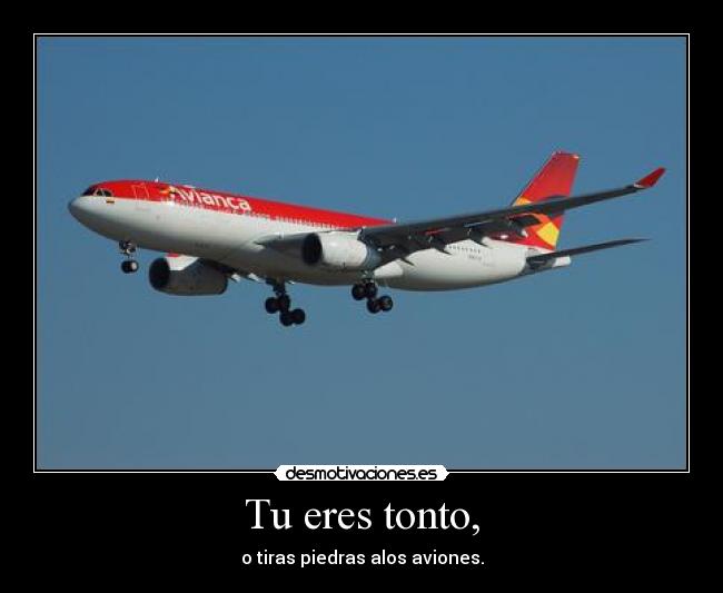 Tu eres tonto, - o tiras piedras alos aviones.