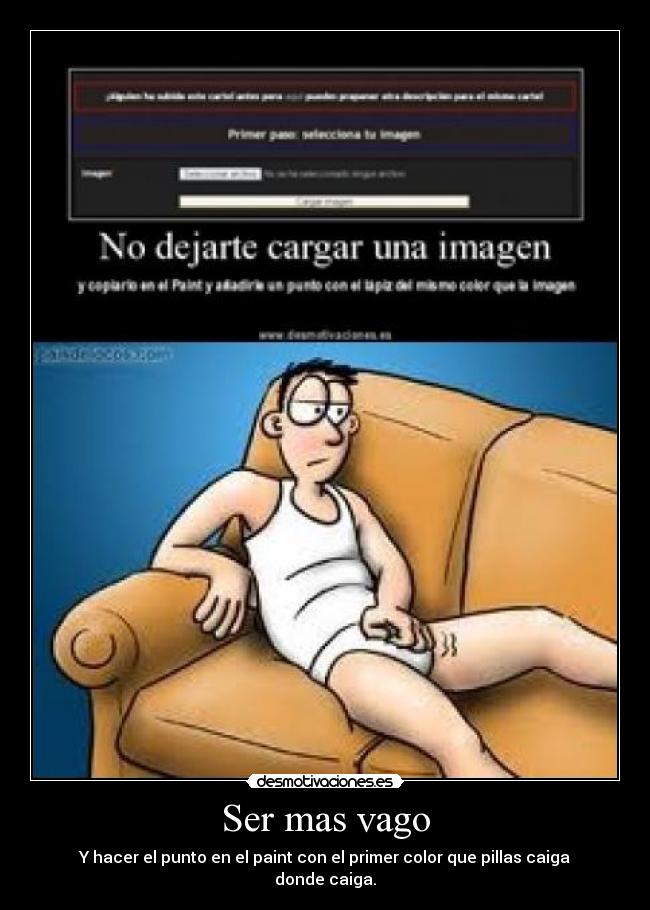 Ser mas vago - Y hacer el punto en el paint con el primer color que pillas caiga donde caiga.