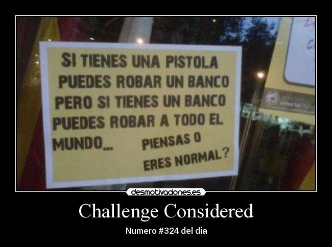 Challenge Considered - 